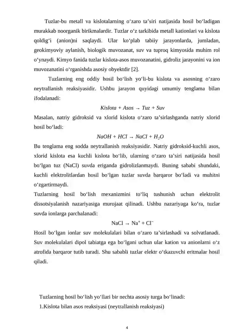 TUZLAR GIDROLIZIGA OID HISOBLASHLAR 4