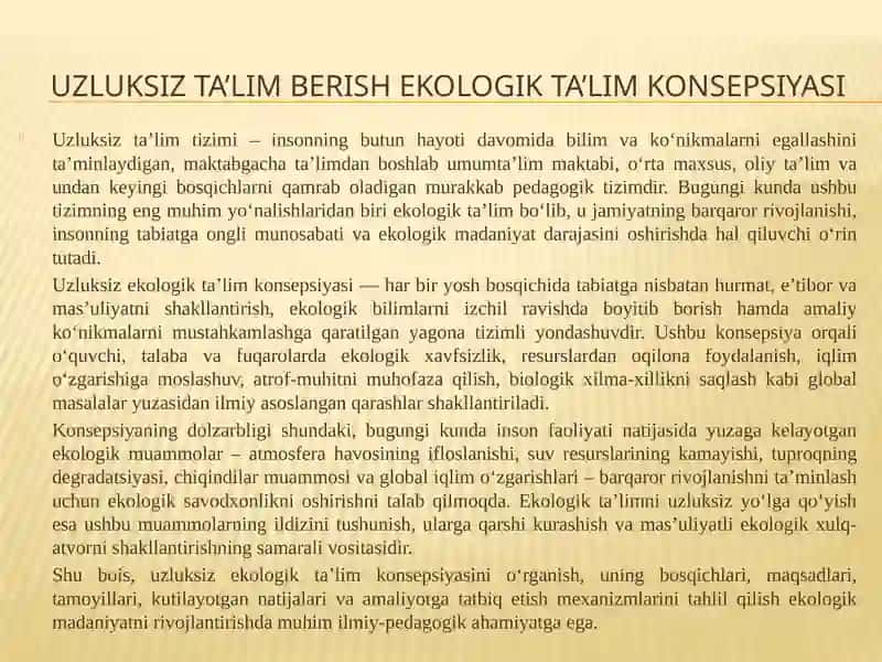 O’zbekiston respublikasi tabiatini asrashga doir qonunlarni o’rganish tahlil qilish 4