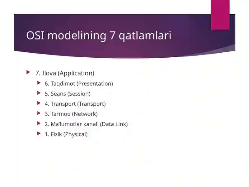 OSI modeli qatlamlari 4