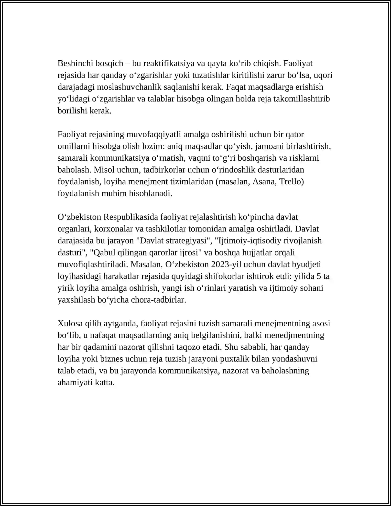 KORREKSION FAOLIYATNING TAYYORLOV BOSQICHI 4