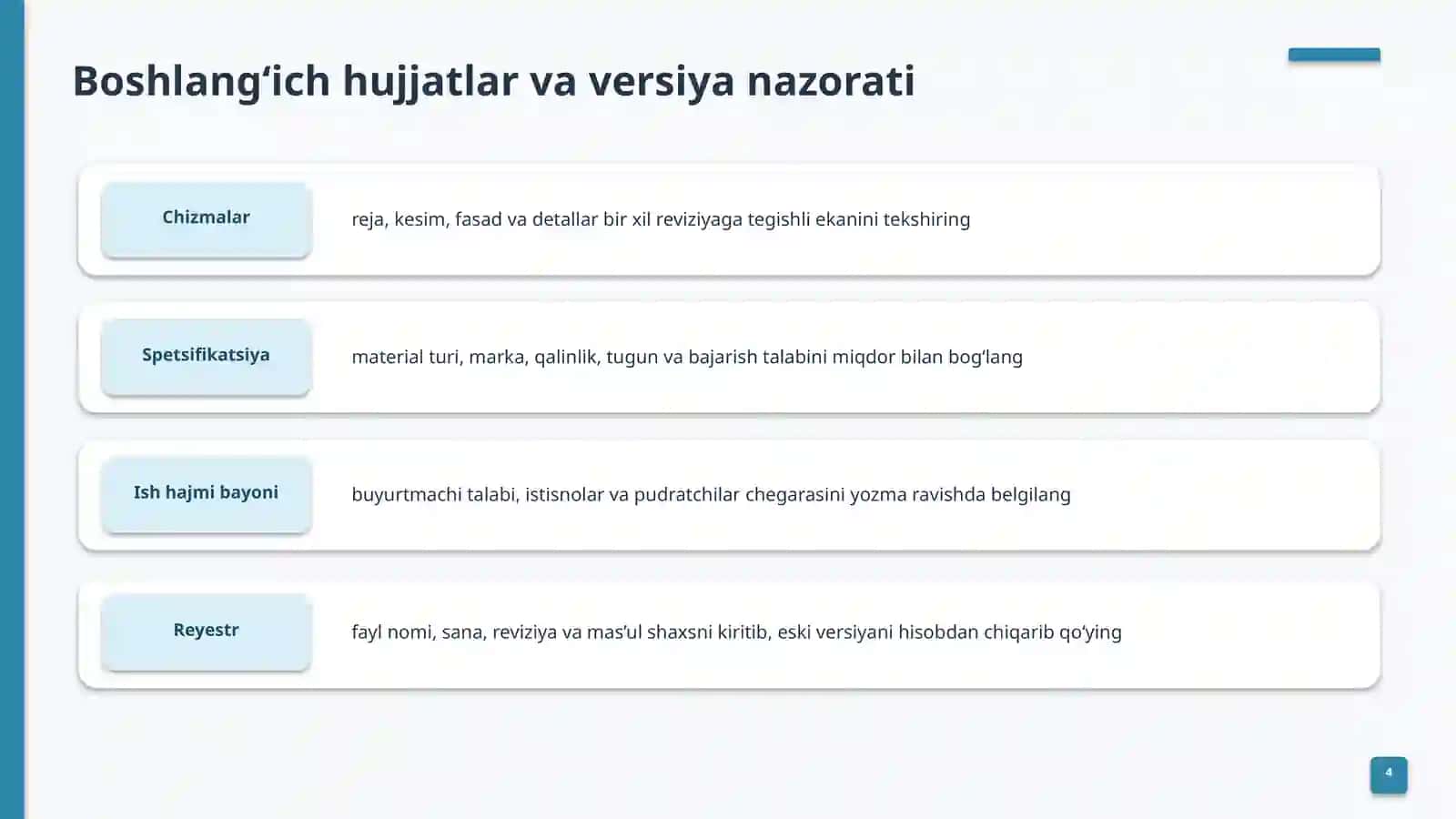 Qurilish smetasinituzish asoslari 4