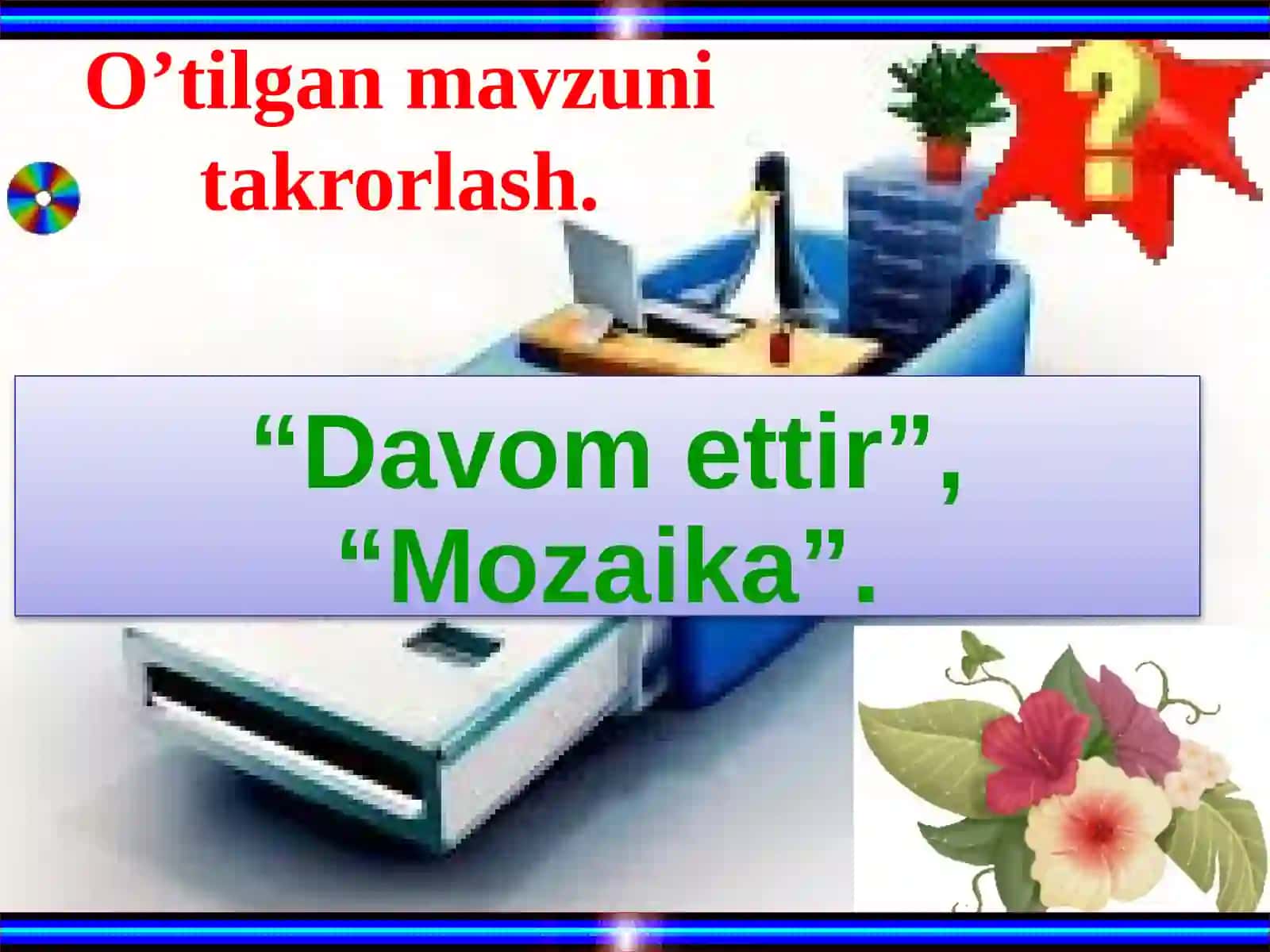 8-sinf Texnologiya fanidan Izonit usulida panno tikish mavzusida ochiq dars ishlanma 4