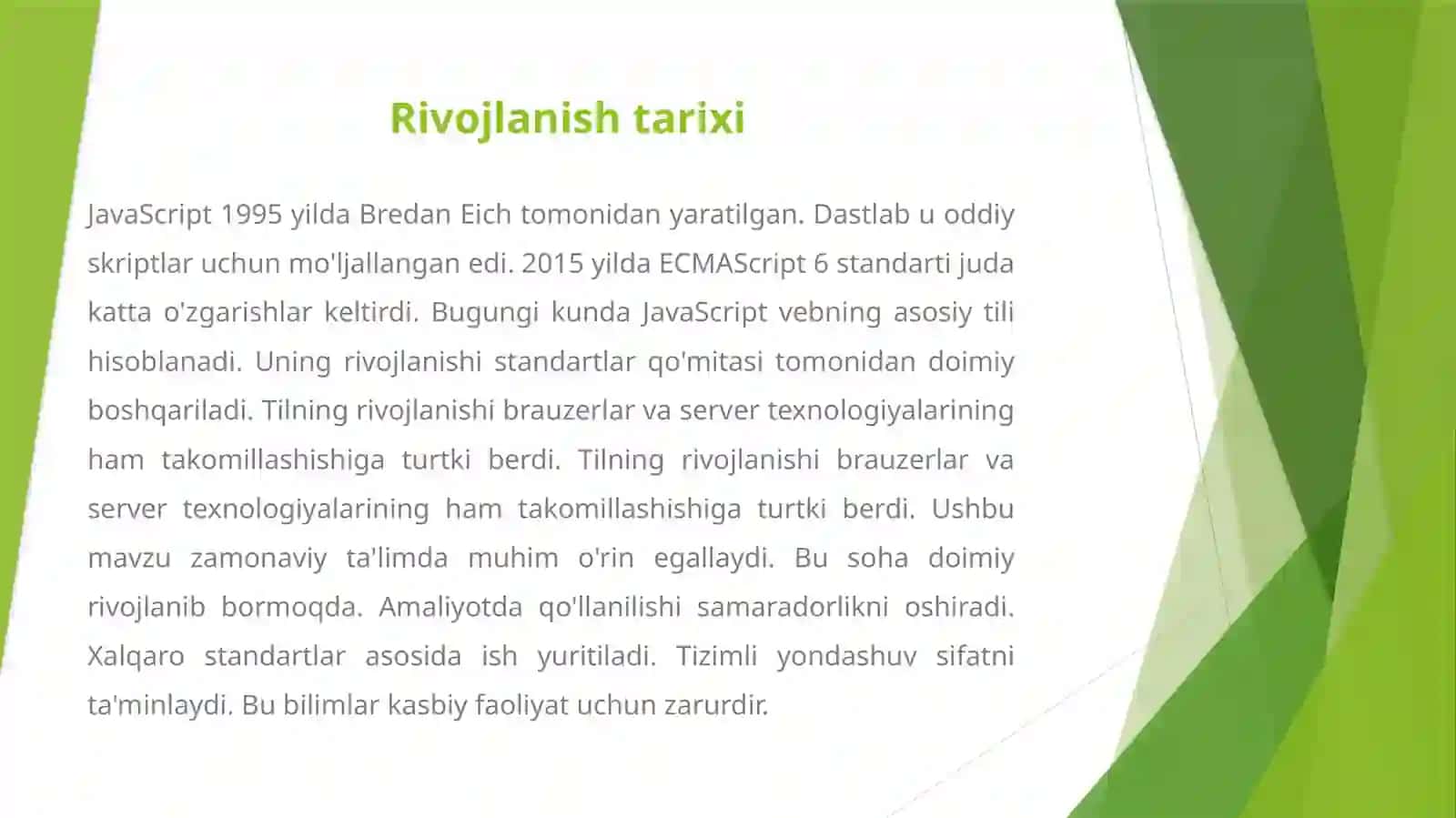 JavaScript Dasturlash Tilining Veb-Dasturlashdagi O'rni 4