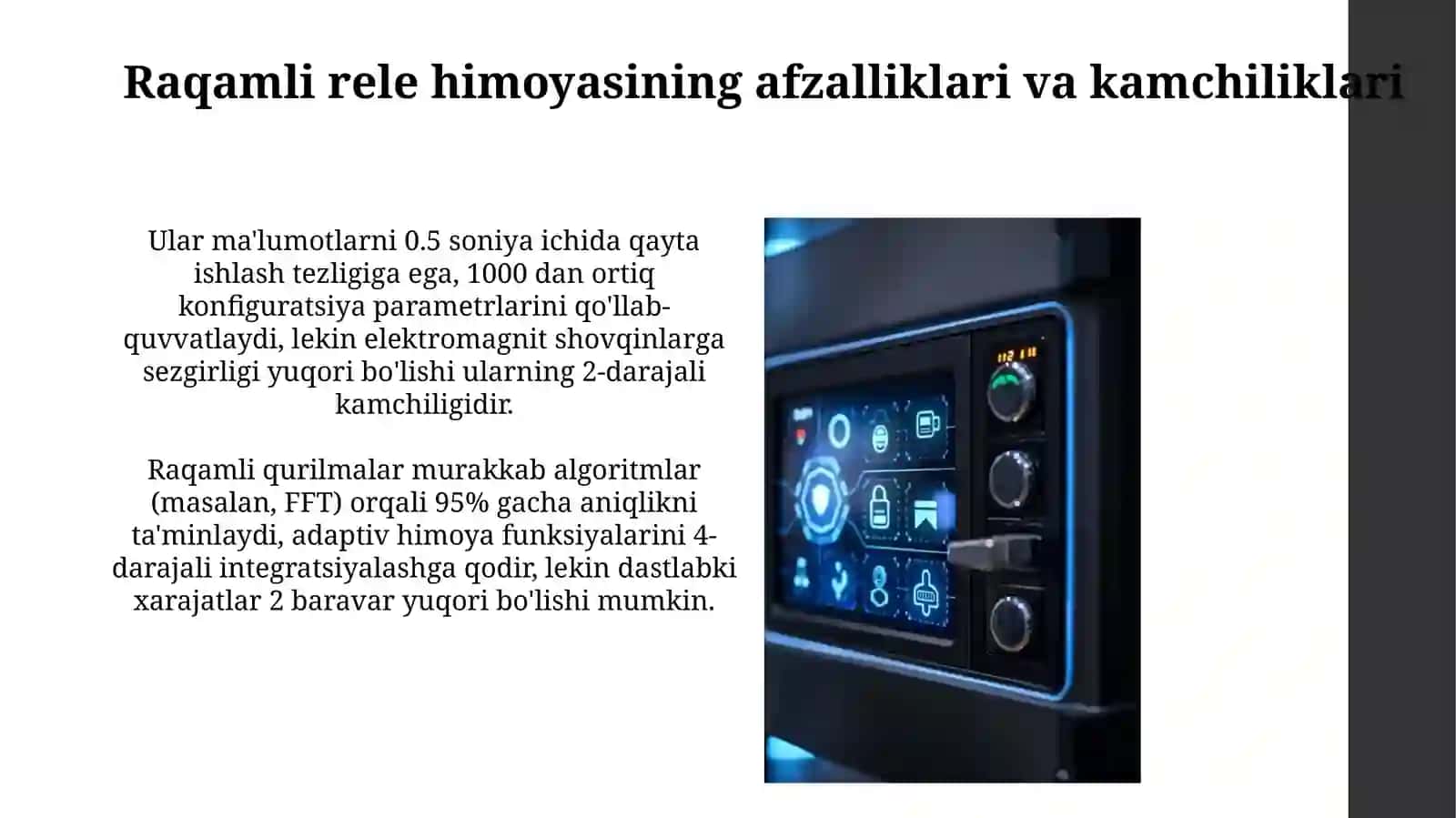 Rele himoyasi va aftomatikadagi raqamli qurilmalar 4