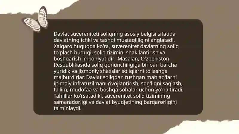 Soliq tushunchasi, uning belgilari va iqtisodiy mohiyati. 4