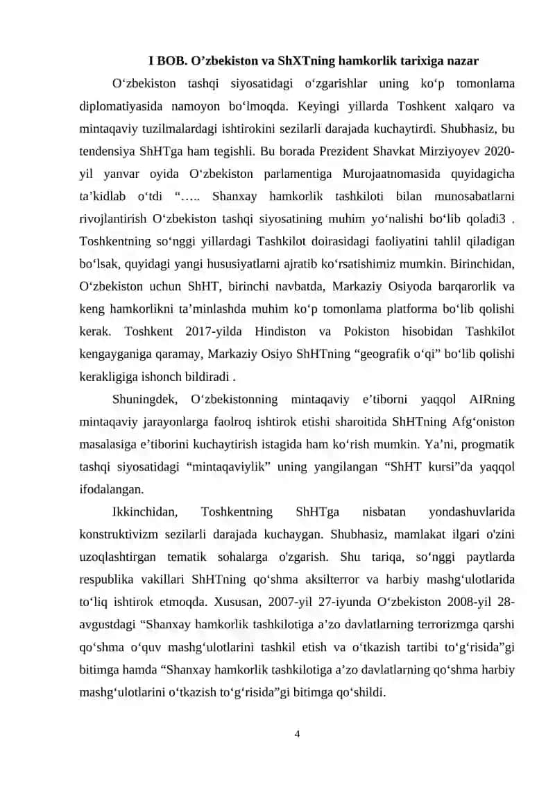 О'zbekistоnning ShXT bilаn hаmkоrlik munоsаbаtlаri 4