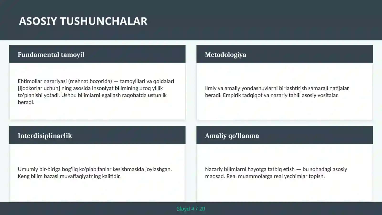 Ehtimollar nazariyasi (Mehnat bozorida) - Tamoyillari va qoidalari [Ijodkorlar uchun] 4