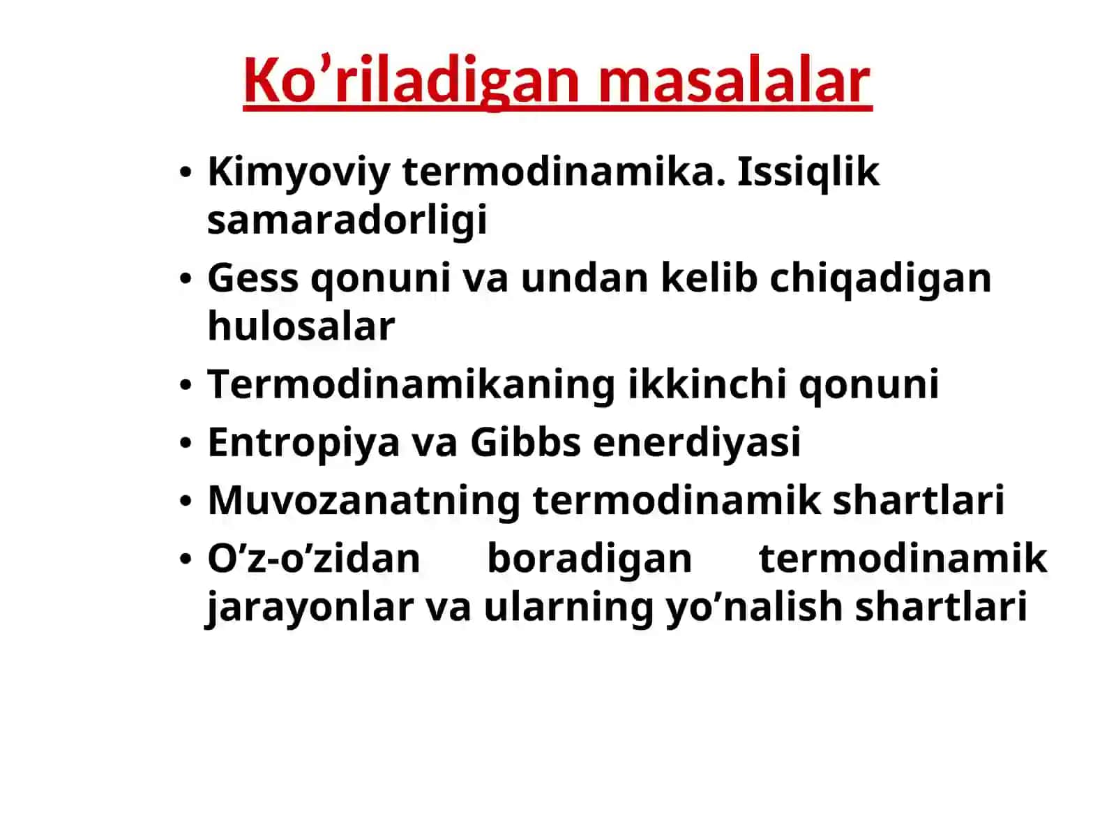 KIMYOVIY TERMODINAMIKAASOSLARIMA’RUZA№4 4