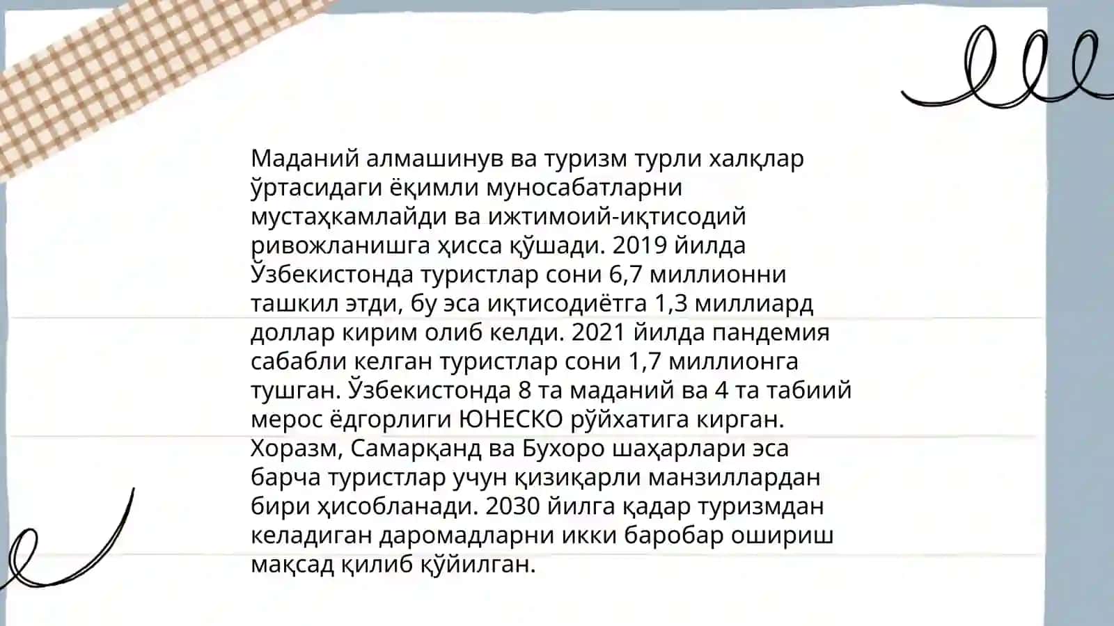 Туризмнинг иқтисодий ривожланишга таъсири 4