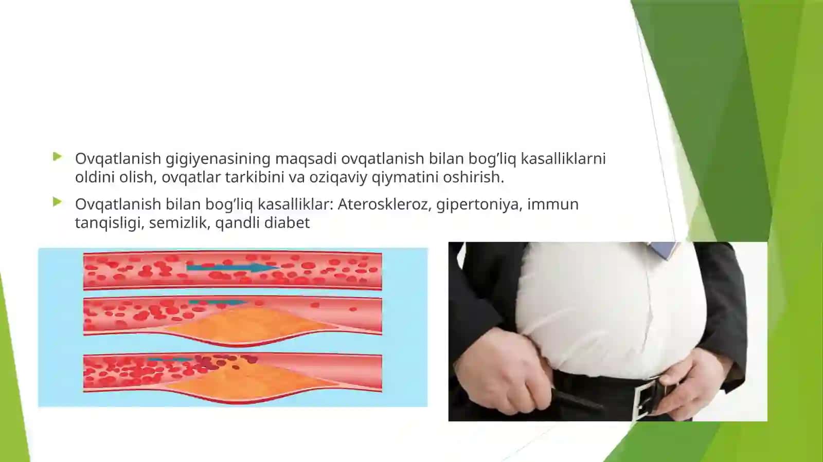 Ovqatlanishning adekvatligini tekshirish. Bemorlarning ovqatlanishini tashkil qilish 4
