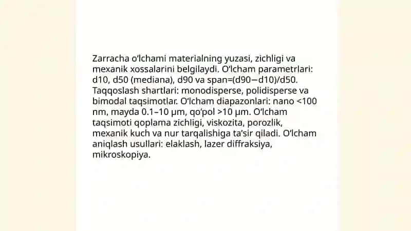 To'ldiruvchilarning Xossalari 4