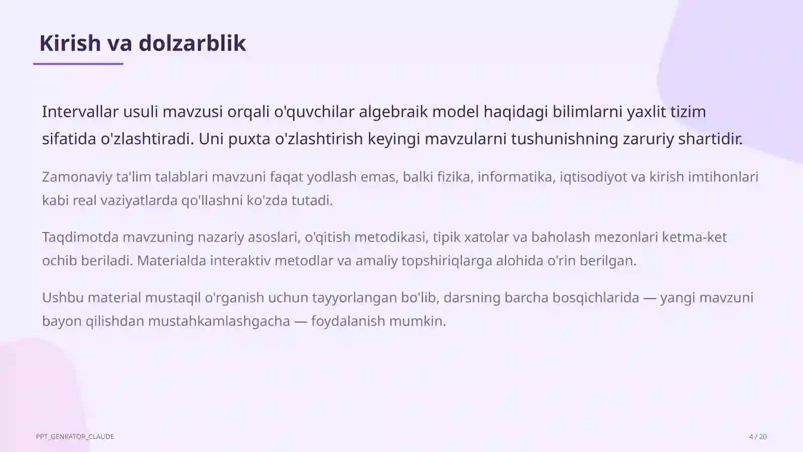 Intervallar usuli (9-sinf) 4