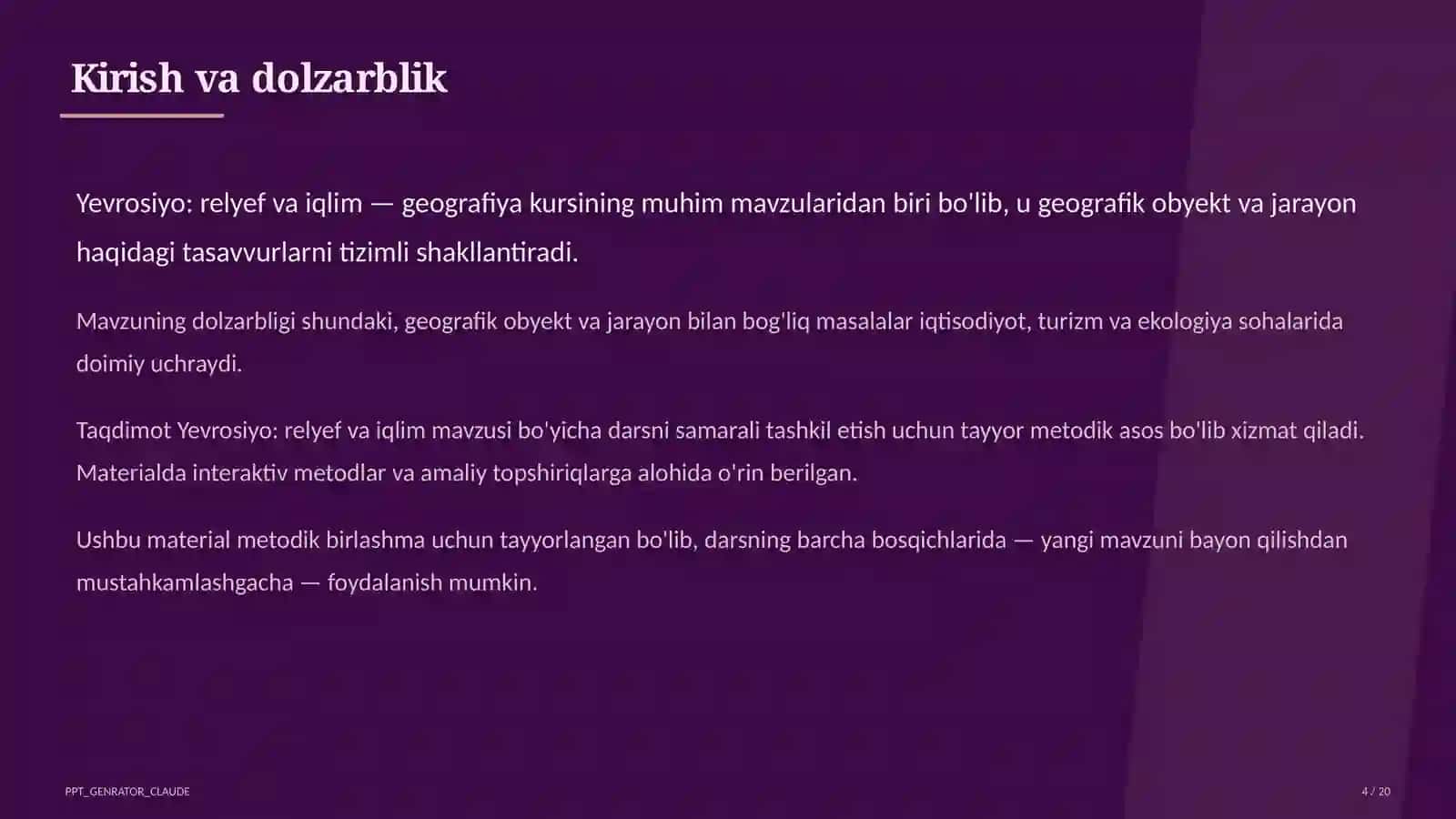 Yevrosiyo: relyef va iqlim (7-sinf) 4