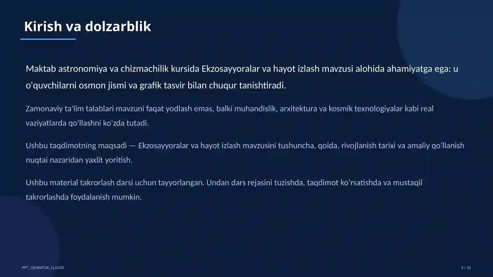 Ekzosayyoralar va hayot izlash (11-sinf) 4