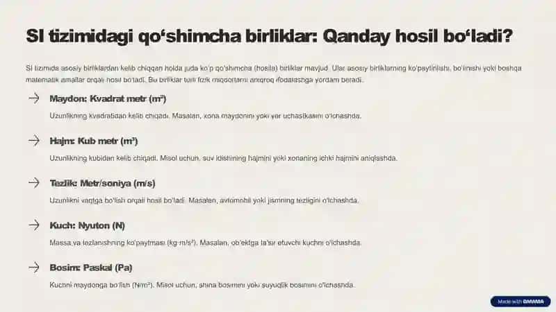 Xalqaro birliklar tizimi , SI- tuzilishi va qo'llanishi. 4