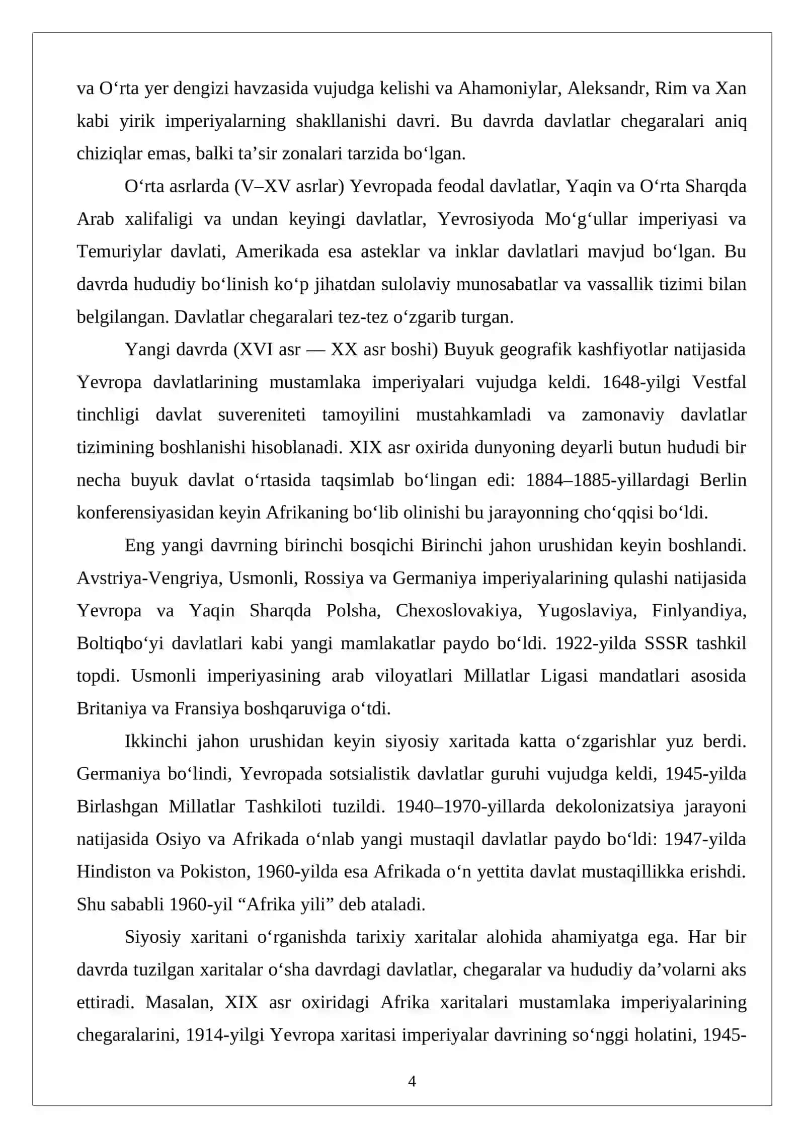 Jahon mamlakatlarining hududiy bo‘linishi 4