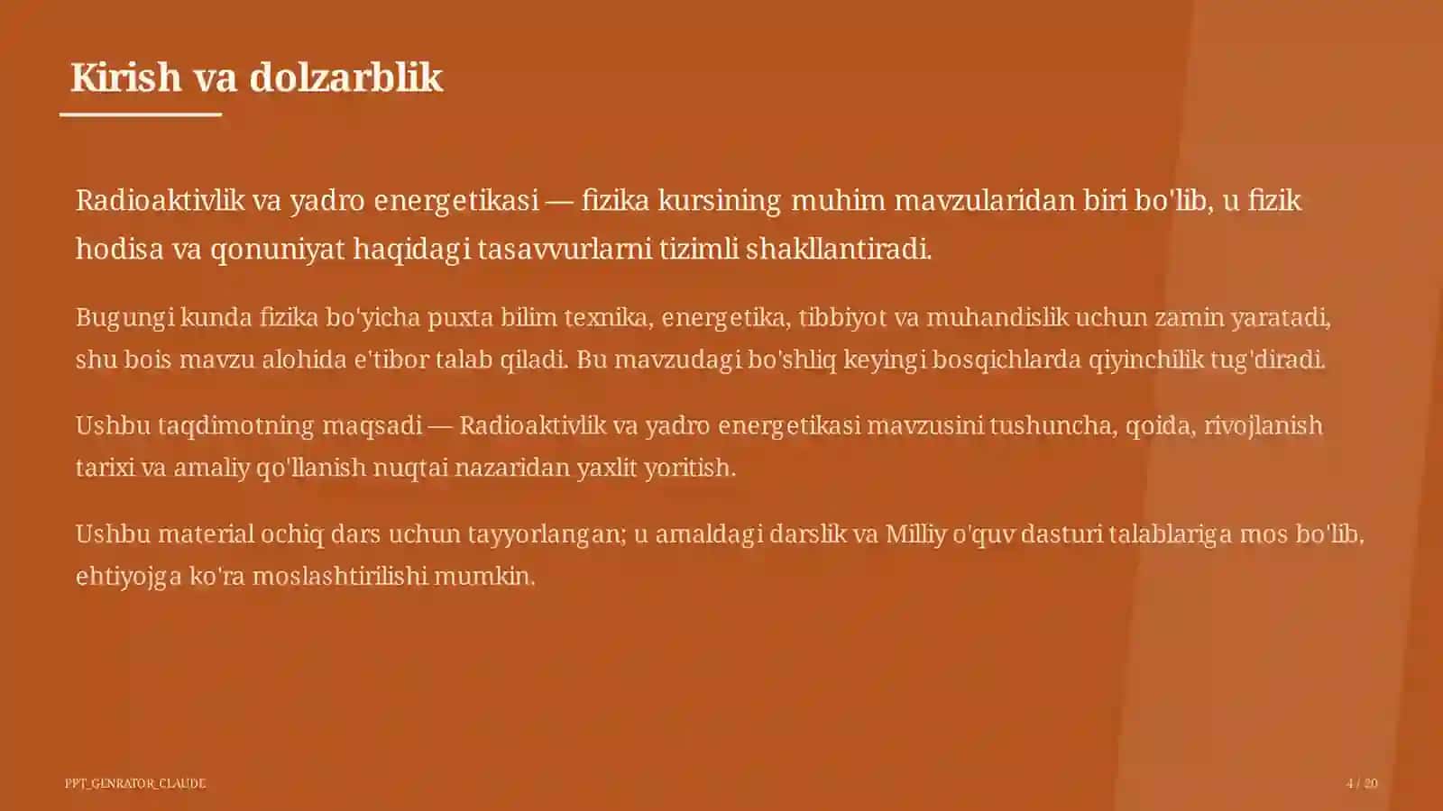 Radioaktivlik va yadro energetikasi (11-sinf) 4