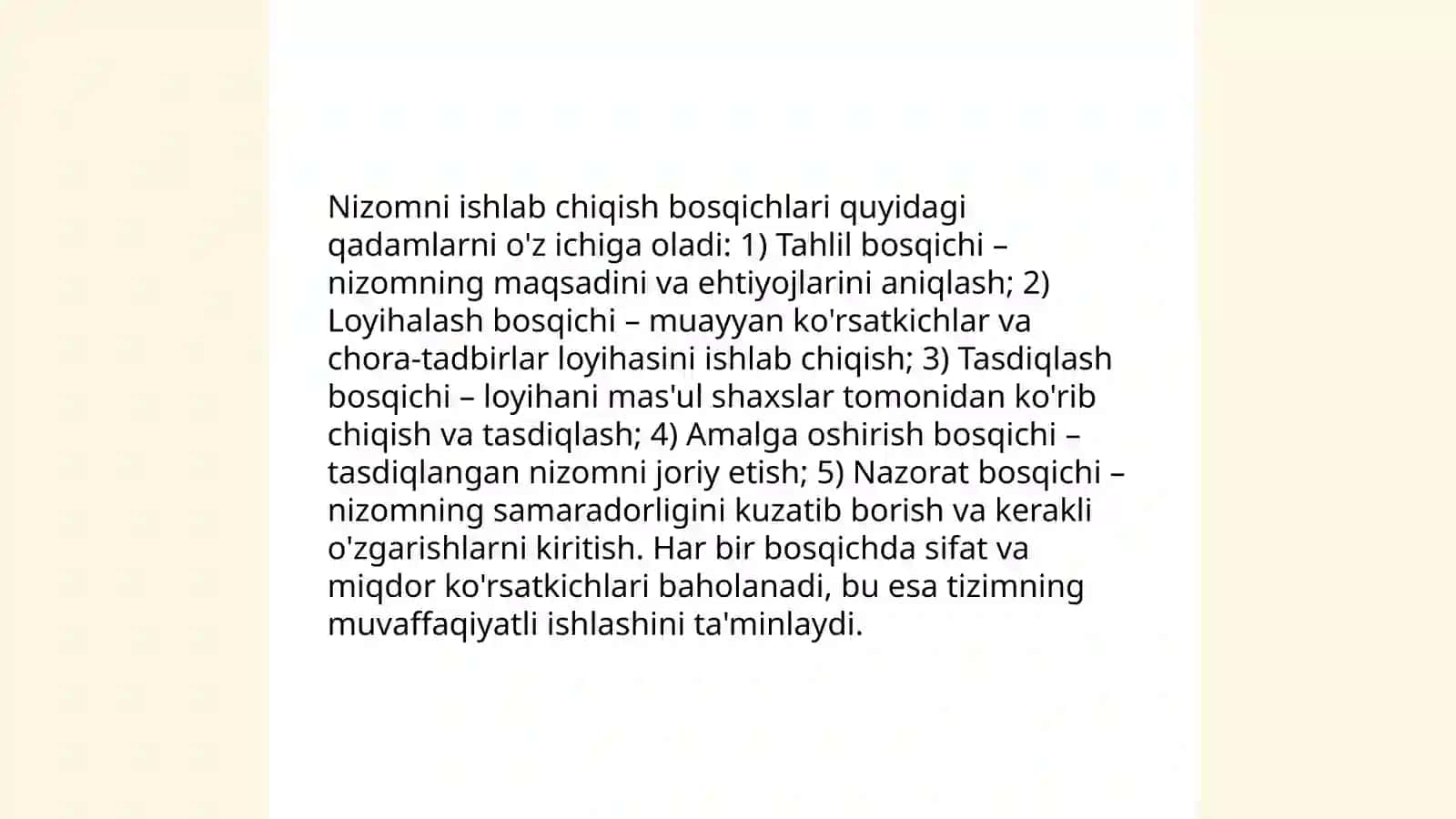 Nizomlar tarixi 4
