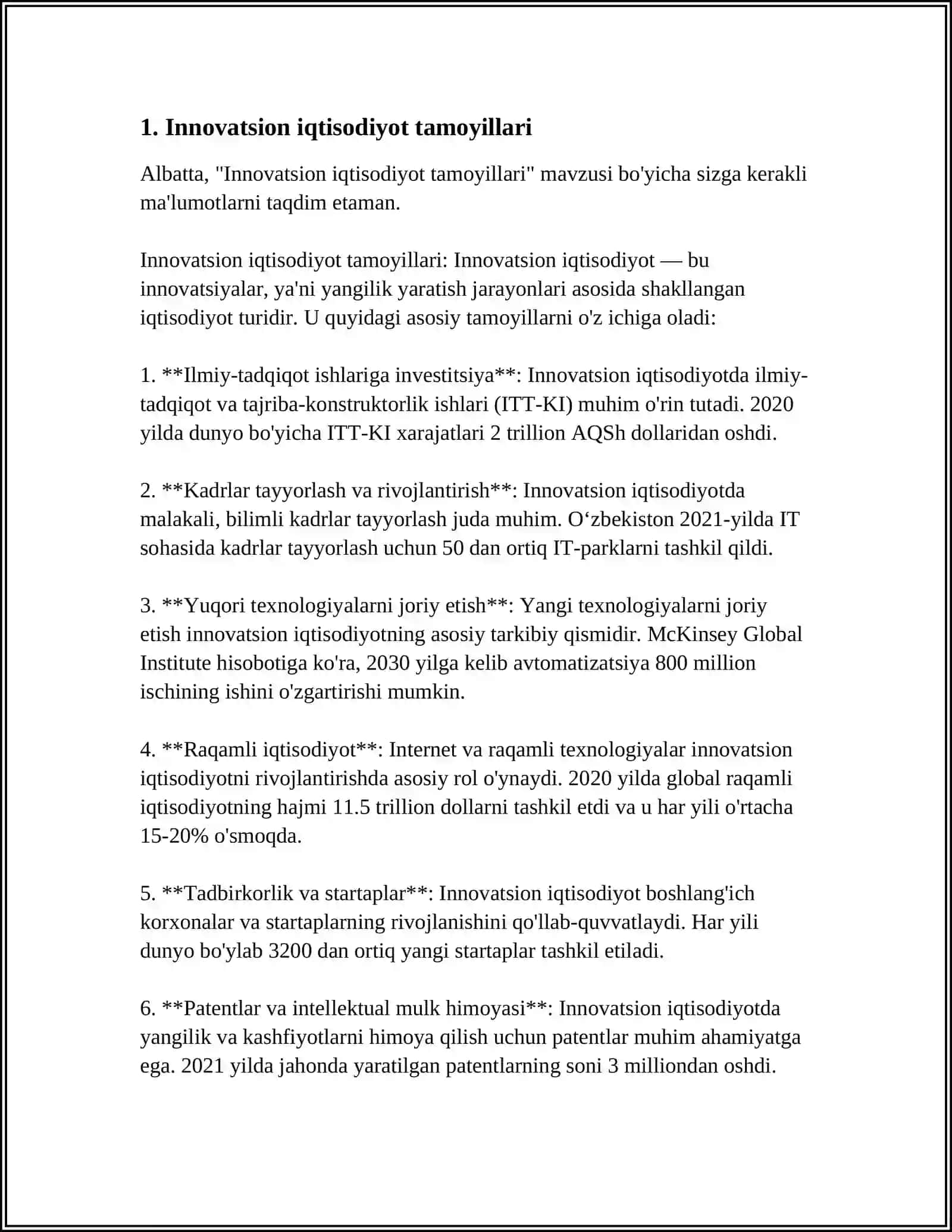 Innovatsion iqtisodiyot tamoyillari 4