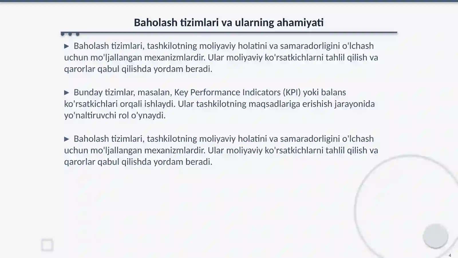 Moliyaviy nazorat va baholash tizimlarini dasturiy ta'minot yordamida tashkil qilish 4