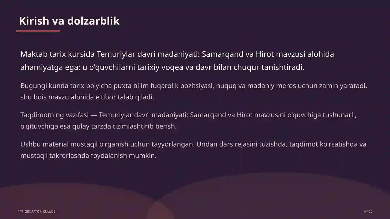 Temuriylar davri madaniyati: Samarqand va Hirot (8-sinf) 4
