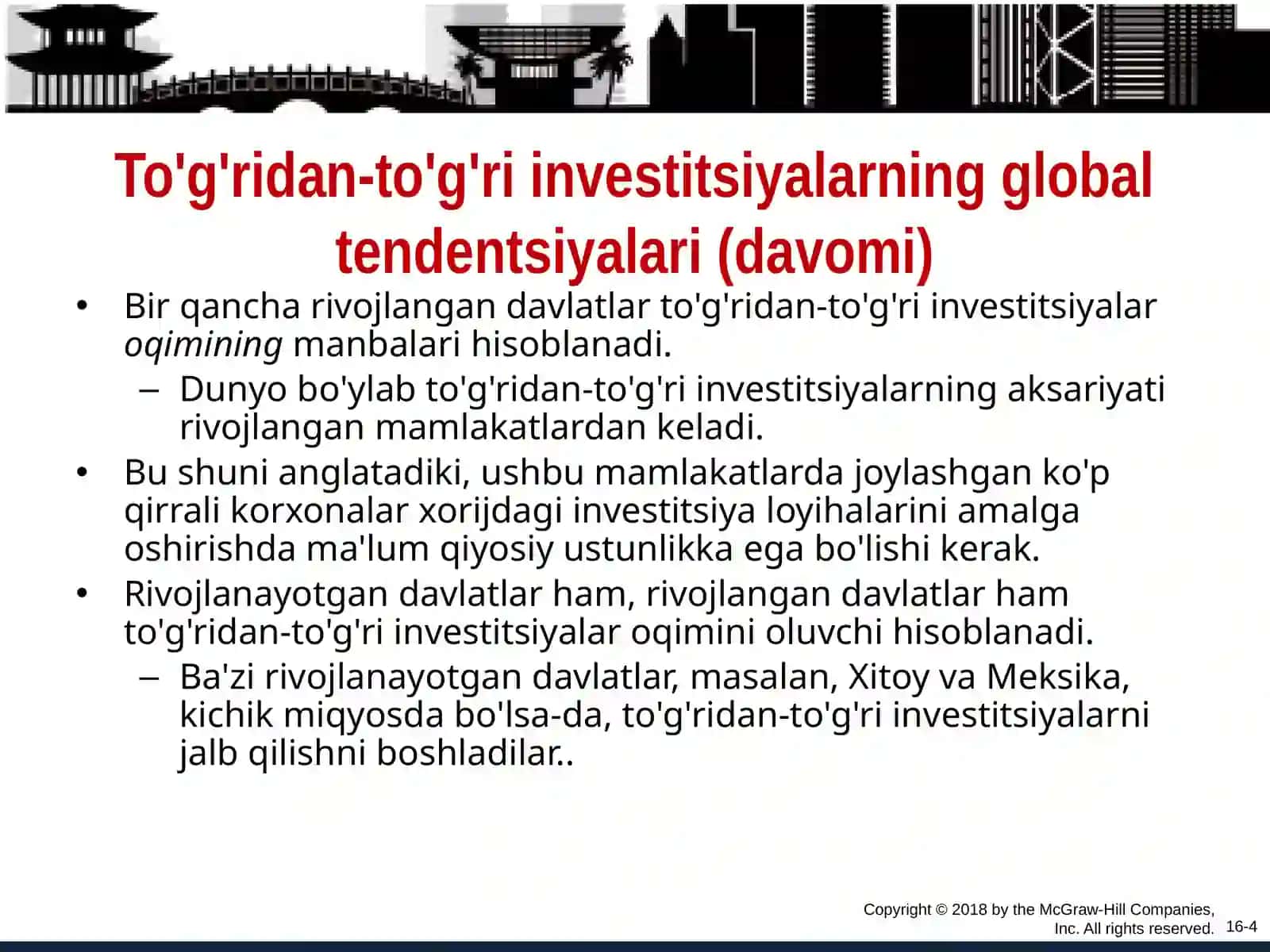 Chet el to'g'ridan-to'g'ri investitsiyalar va transchegaraviy qo'shilishlar 4