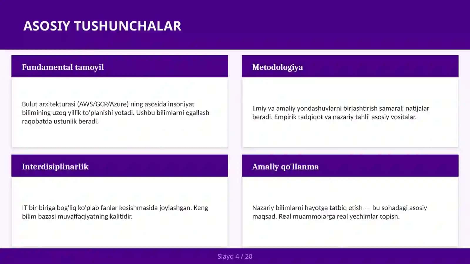 KIRISH: Bulut arxitekturasi (AWS/GCP/Azure) 4