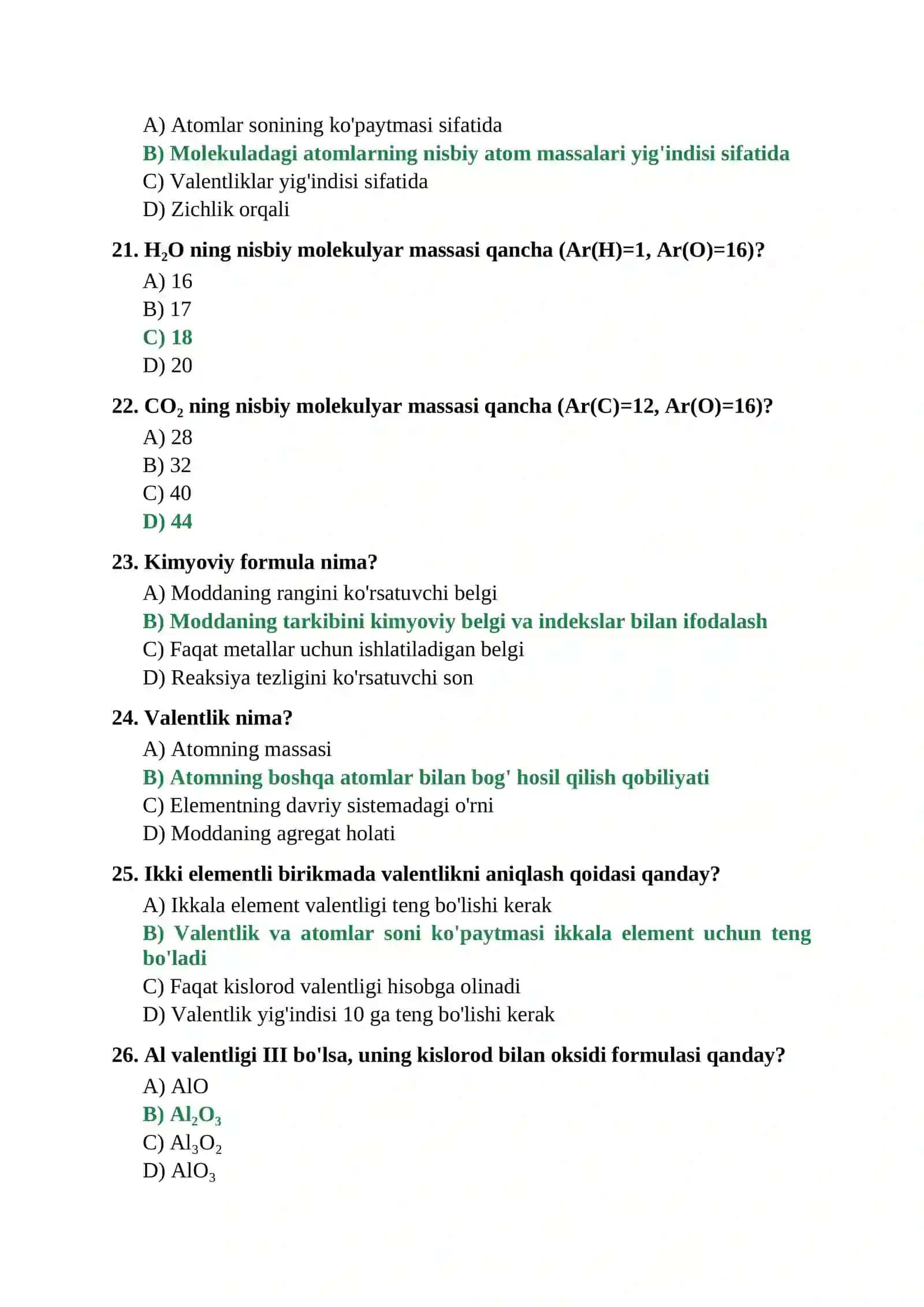 7-SINF KIMYO FANIDAN OLIMPIADA TEST SAVOLLARI 4
