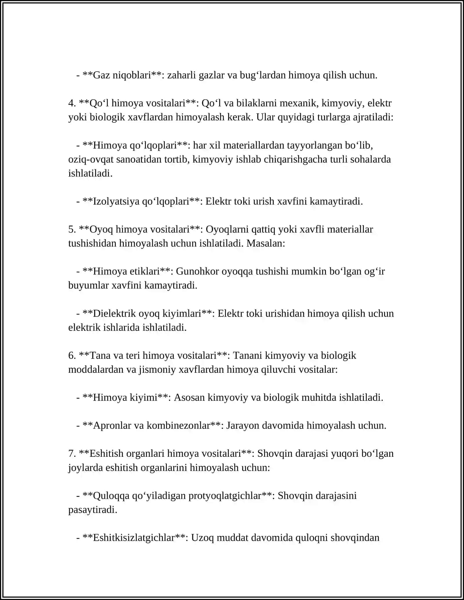 SHAXSIY XIMOYA VOSITALARINI TANLASH VA BUYURTMA BERISH 4