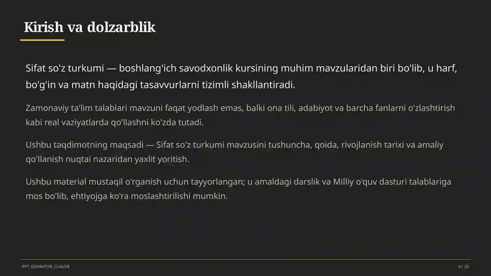 Sifat so'z turkumi (3-sinf) 4