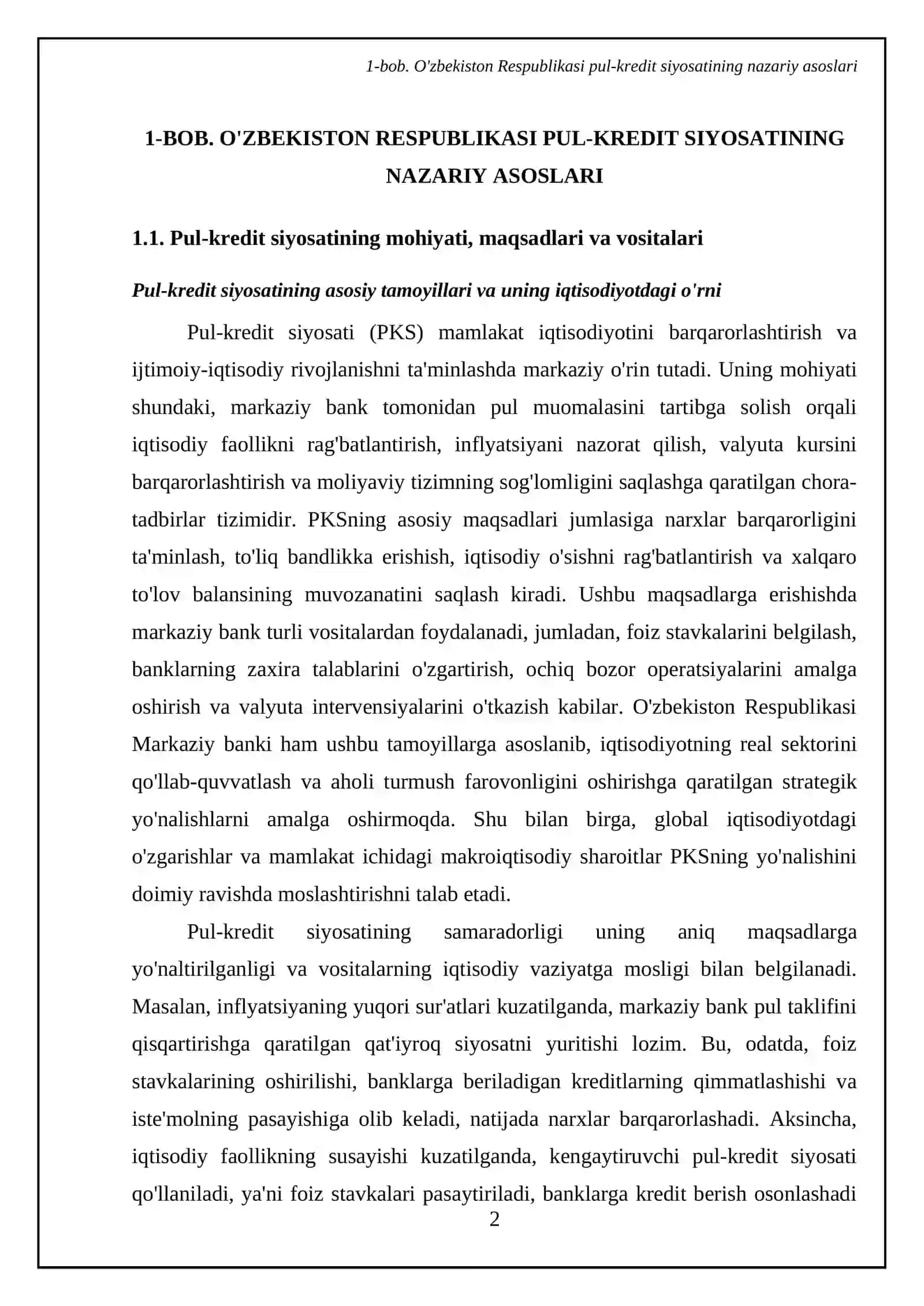 O'zbekiston Respublikasi pul kredit siyosati 4