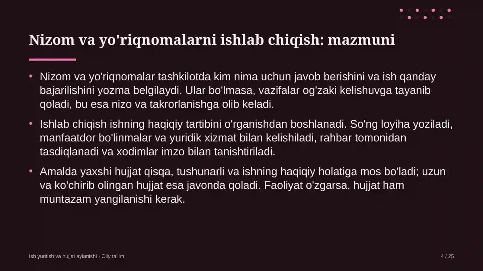 Avtomobillarga gaz to'ldirish shoxobchalarida tashkilot nizomlari va yo'riqnomalarini ishlab chiqish 4
