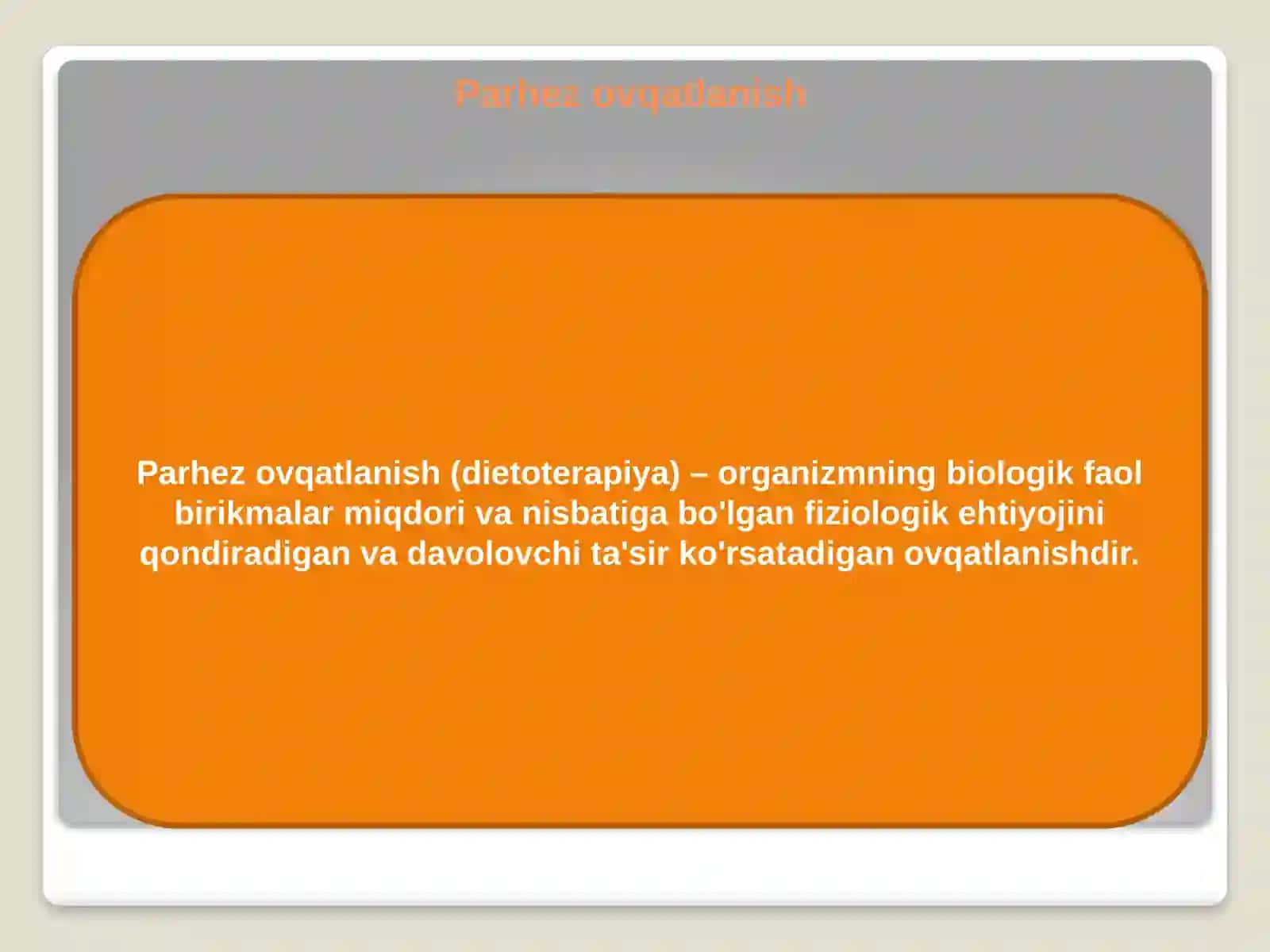 Statsionarda bemorlar ovqatlanishini tashkil qilish 4