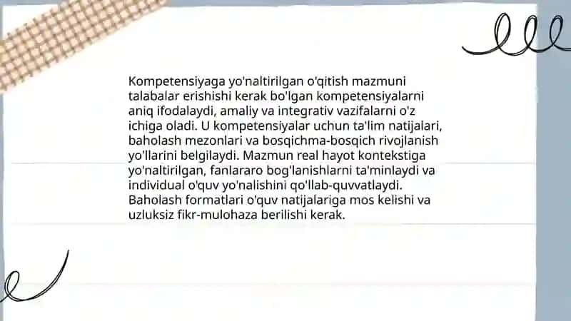 Dars Mazmuni va O'qitish Metodlari 4