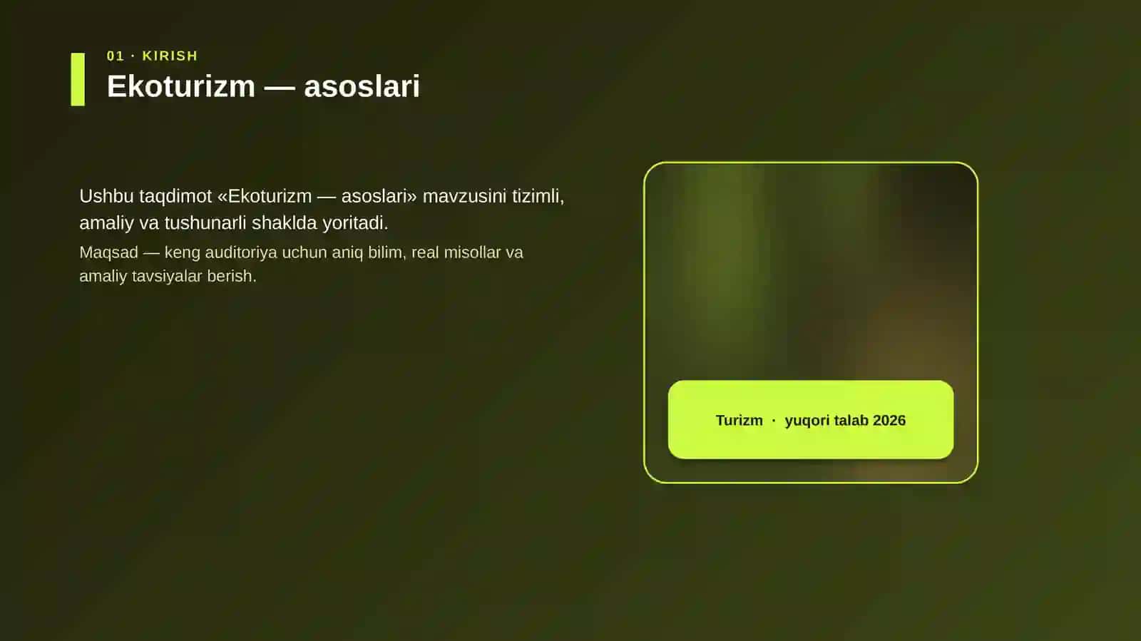 Ekoturizm — asoslari 4