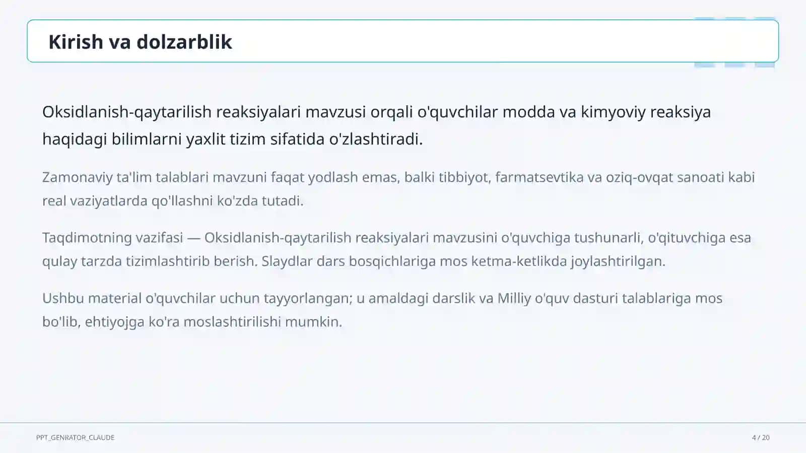 Oksidlanish-qaytarilish reaksiyalari (8-sinf) 4