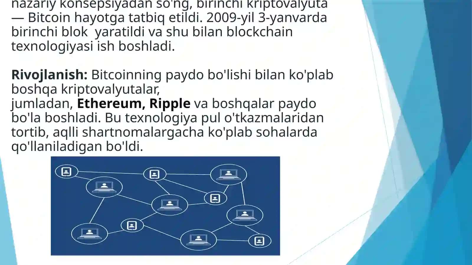 Harxil faoliyat sohalari dablokcheyn texnologiyasidan foydalanish xususiyatlari 4