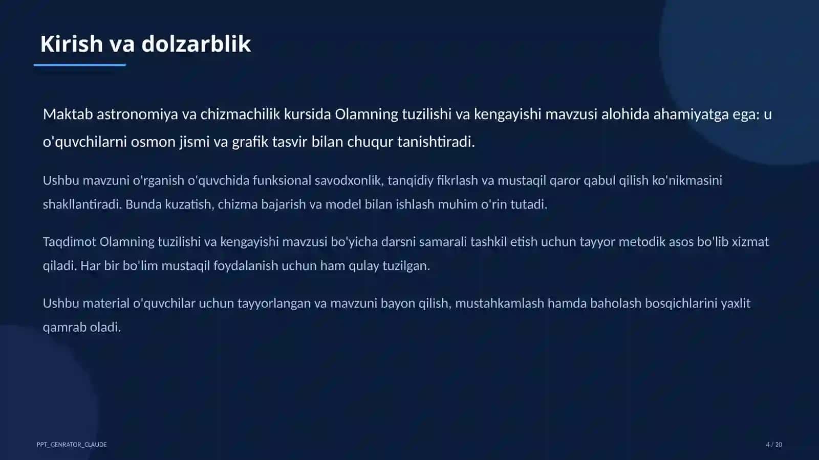 Olamning tuzilishi va kengayishi (11-sinf) 4
