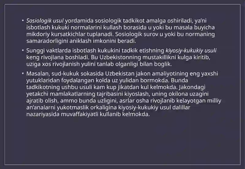 DALILLAR NAZARIYASINING HUQUQIY MUAMMOLARI 4