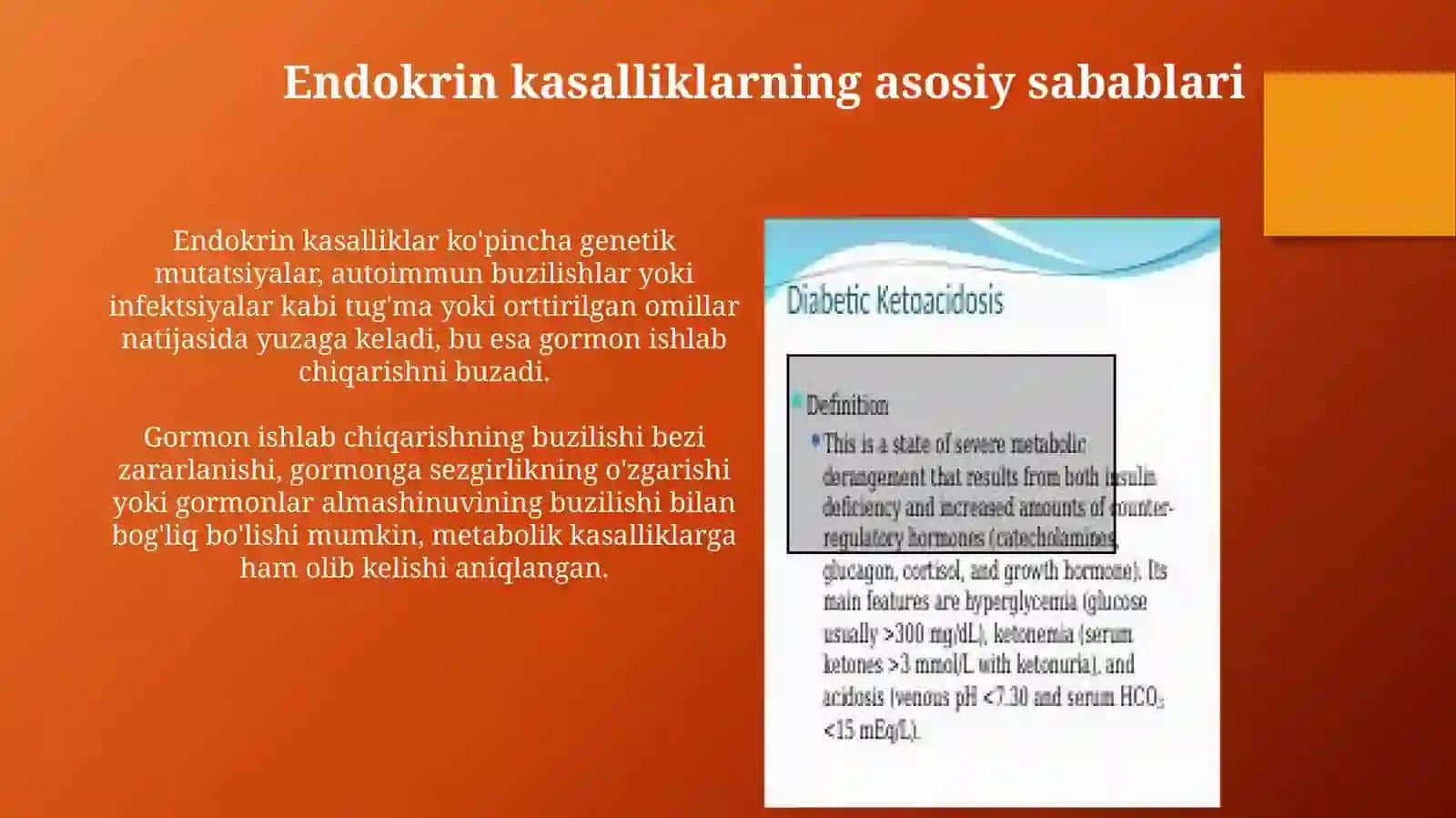 Endokrin tizm patfiziologiyasi bolalarda qandli diabet rivojlanishini o'ziga xozi xususiyatlari 4