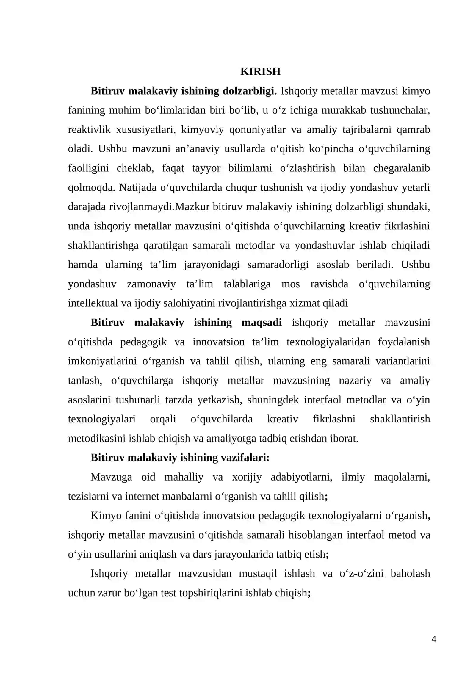 ISHQORIY METALLAR MAVZUSINI O‘QITISHDA O‘QUVCHILARDA KREATIV FIKRLASHNI SHAKLLANTIRISH 4
