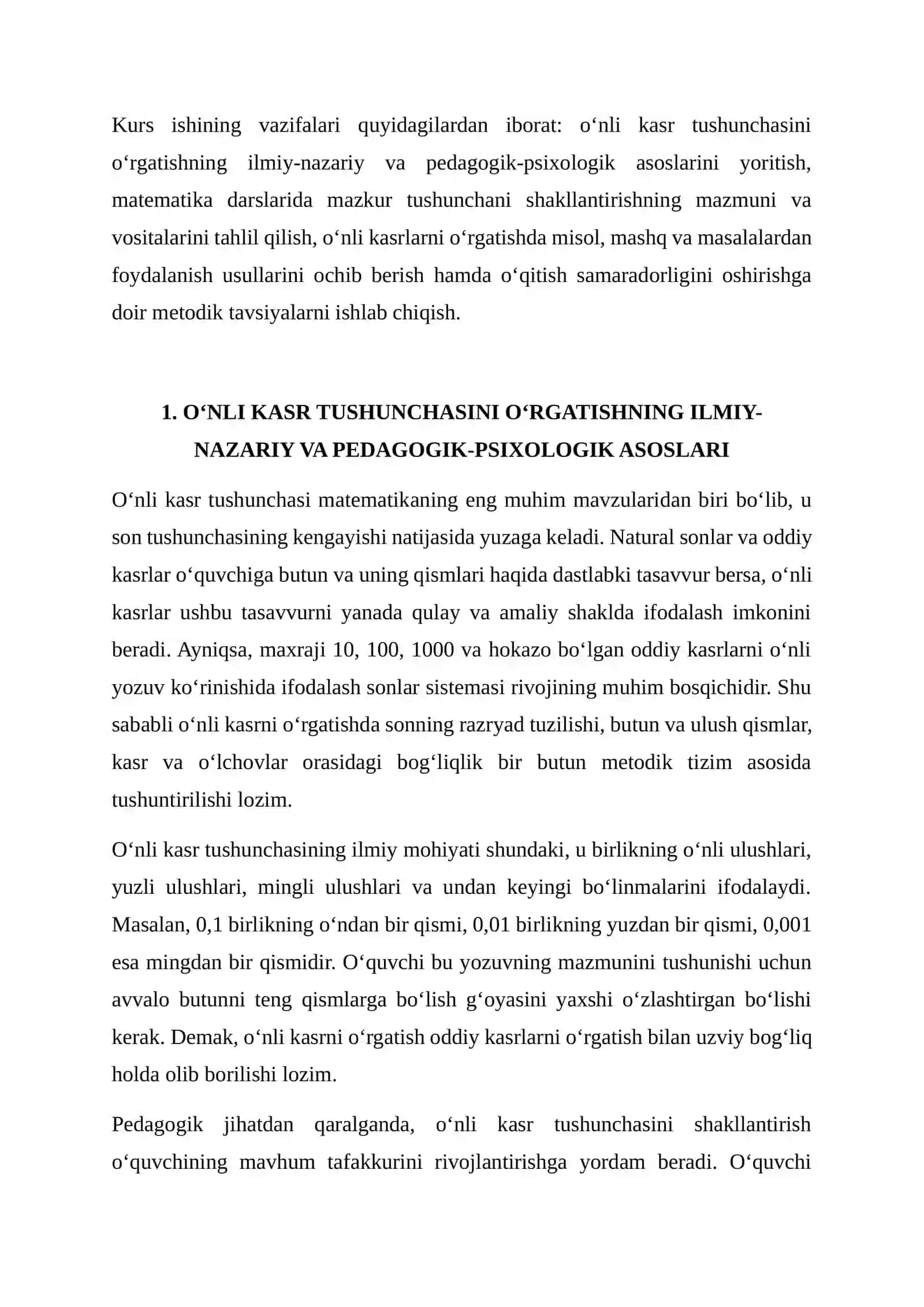 O‘NLI KASR TUSHUNCHASINI O‘RGATISH METODIKASI 4