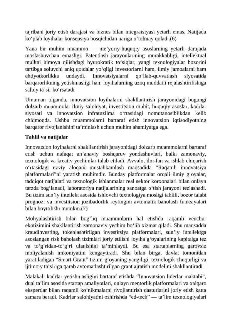 Innovatsion loyihalar va ularni shakllantirish tartibi 4