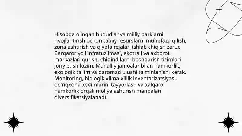 Ekoturizmni rivojlantirishning asosiy yo'nalishlari 4