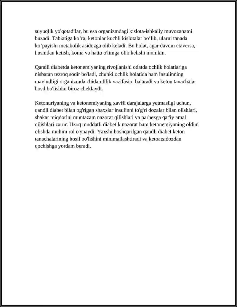 QANDLI DIABET VA OCHLIKDA KETONURIYA VA KETONEMIYA 4