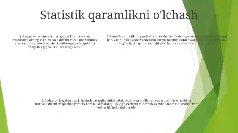 Tatqiqotda Statistik Boĝliqlik Tushunchasi 4