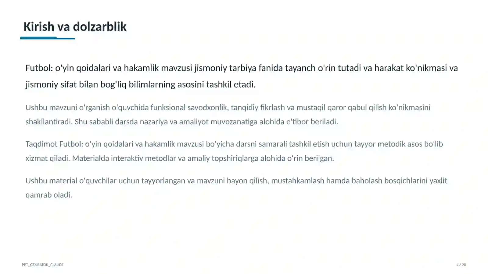 Futbol: o'yin qoidalari va hakamlik (9-sinf) 4