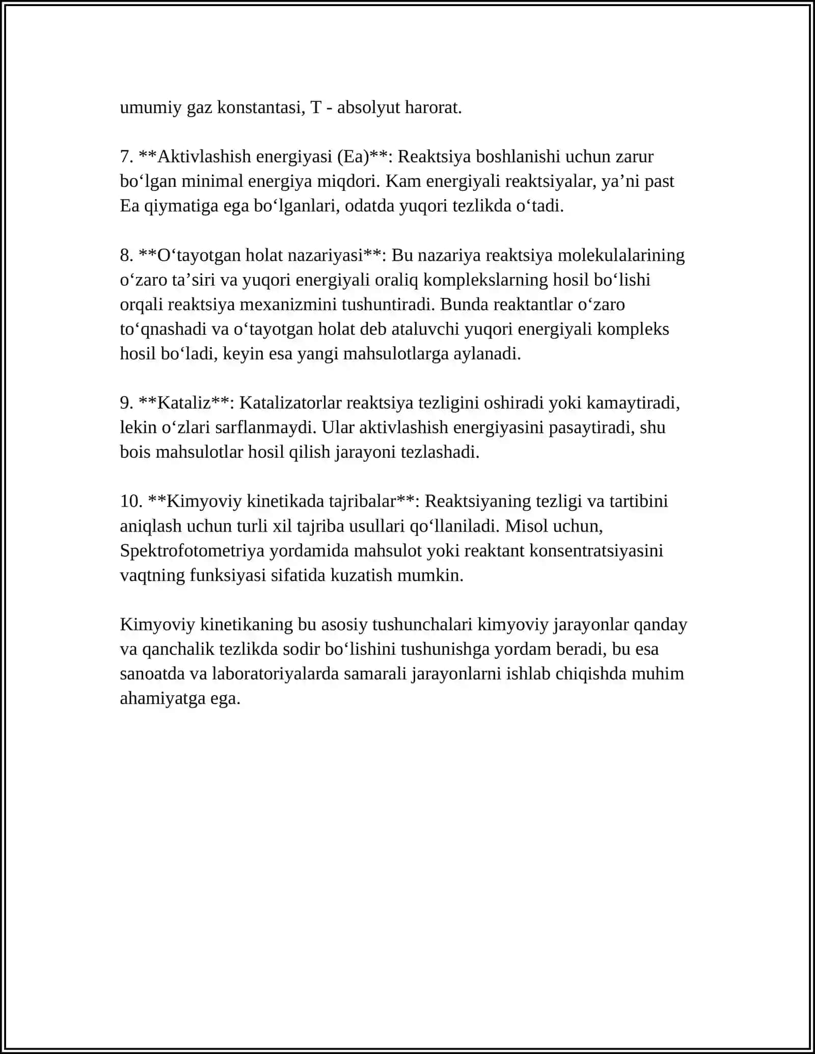 KIMYOVIY KINETIKA VA KIMYOVIY MUVOZANAT. TABIATDA SUV. SUVNING QATTIQLIGI 4