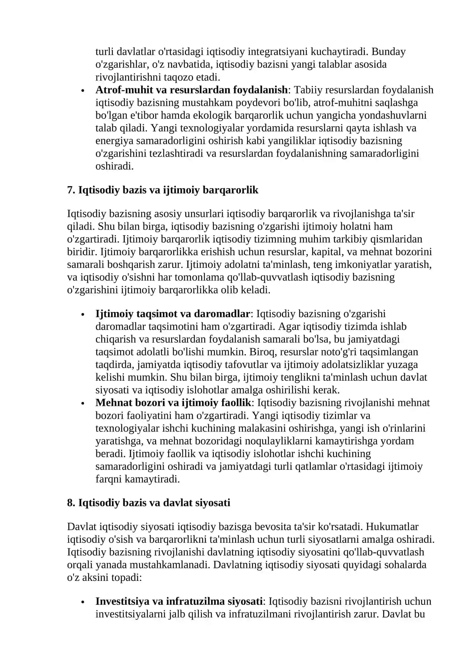 Iqtisodiy bazis tushunchalari haqida ma'lumot 4