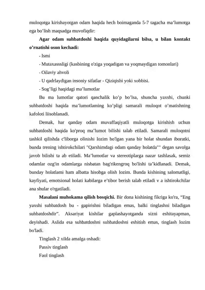 Muloqot treninglari 4